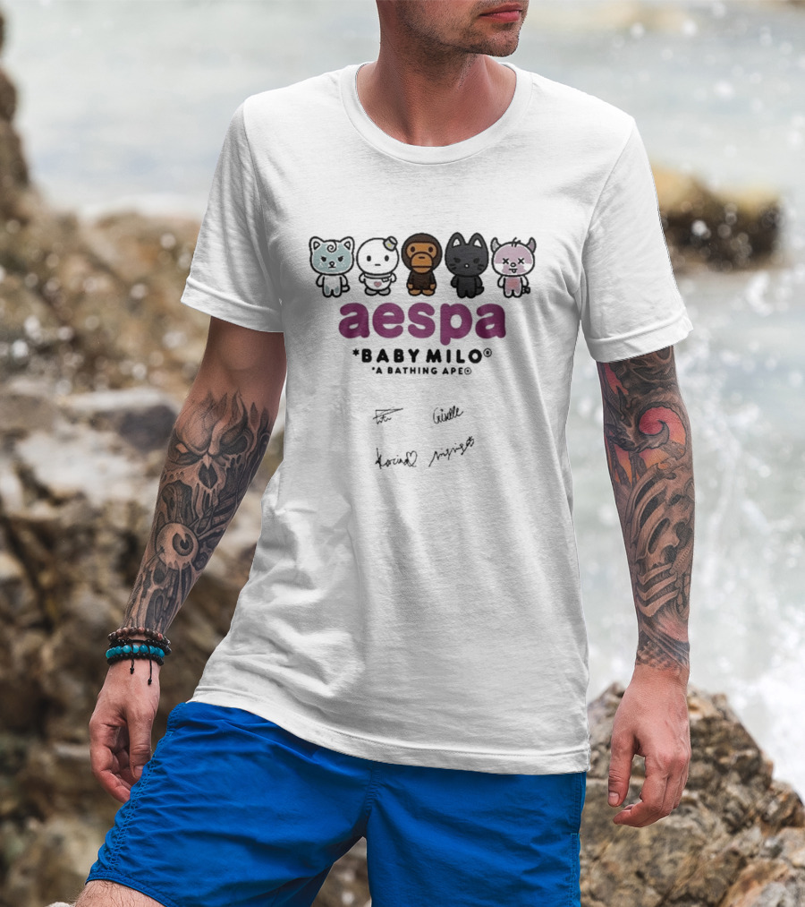 Aespa BABY MILO A Bathing Ape Signed 2026 Edition T-Shirt