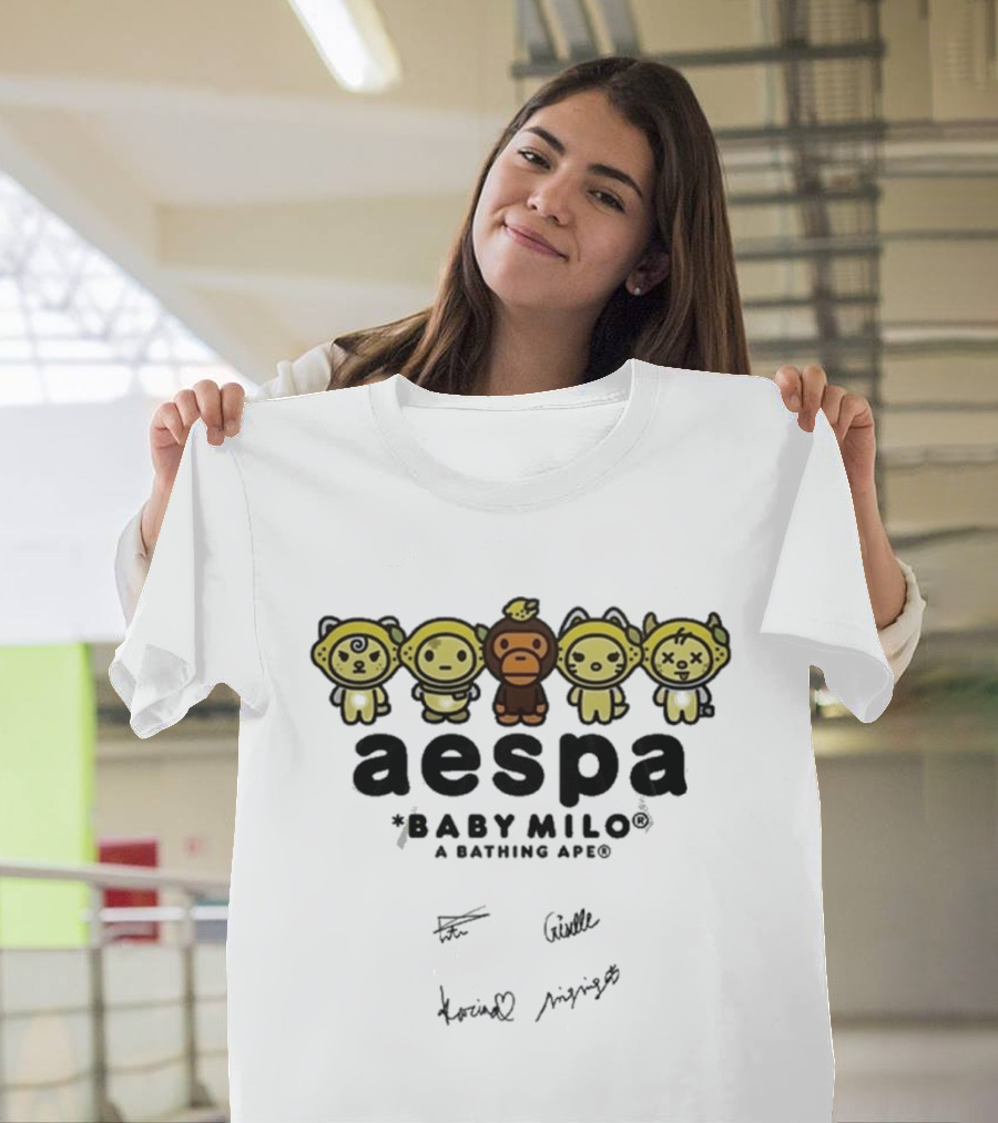 Aespa X Baby Milo A Bathing Ape 2026 Signed Collaboration T-Shirt