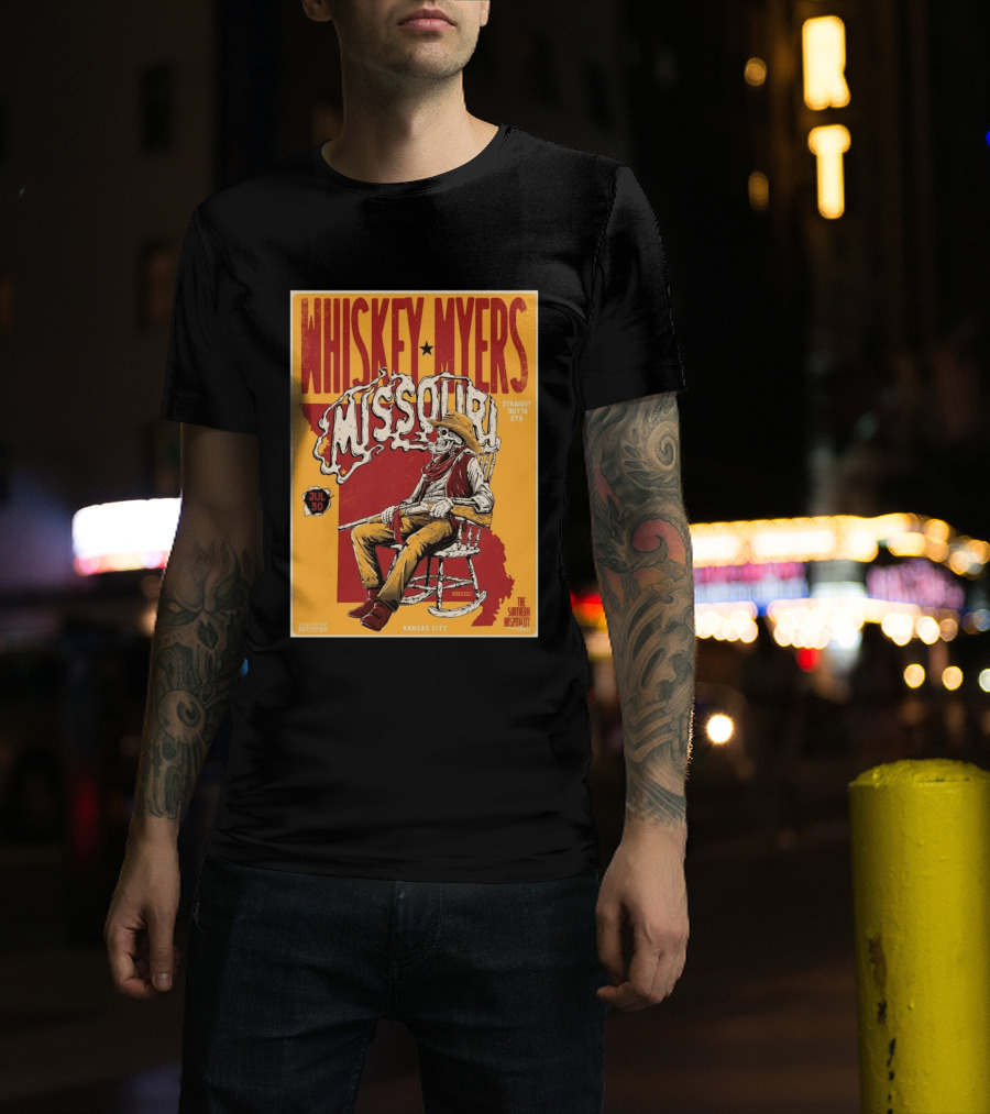 Whiskey Myers Missouri Tour 2026 Kansas City Morton Amphitheater July 30 Straight Outta ETX T-Shirt
