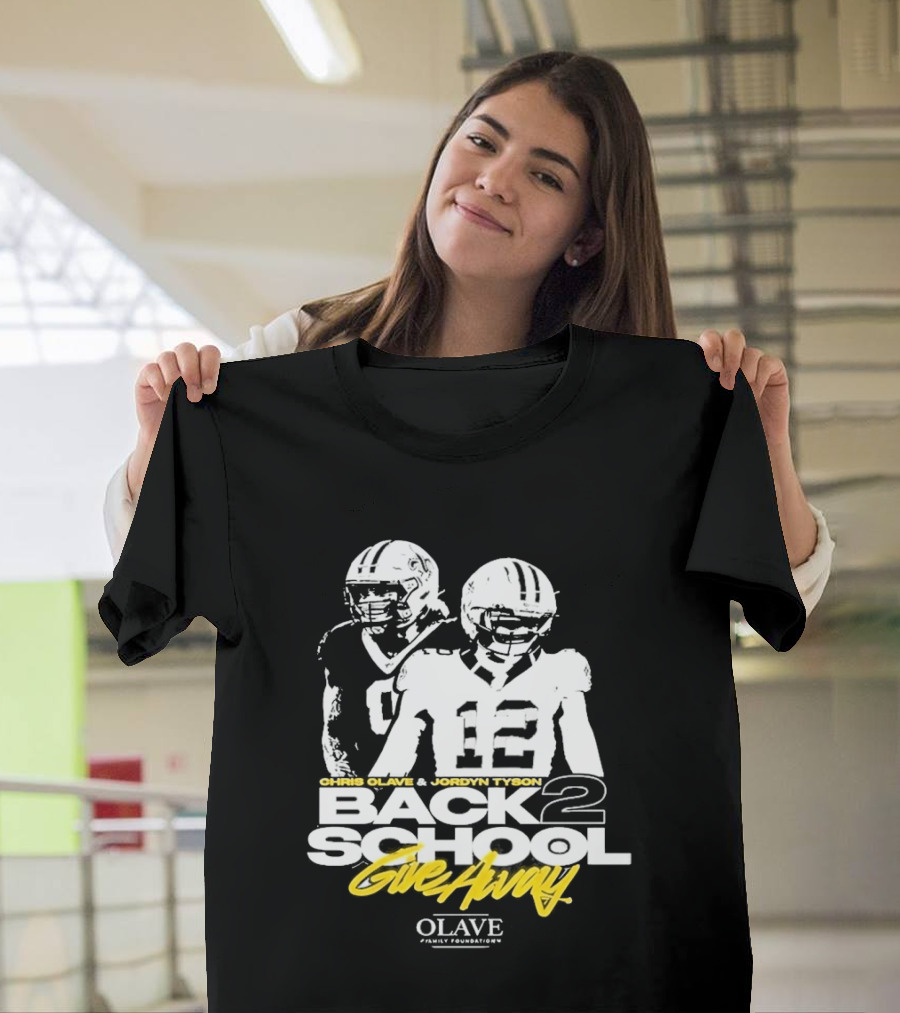 Chris Olave Jordyn Tyson Back 2 School Give Away Olave Connections T-Shirt