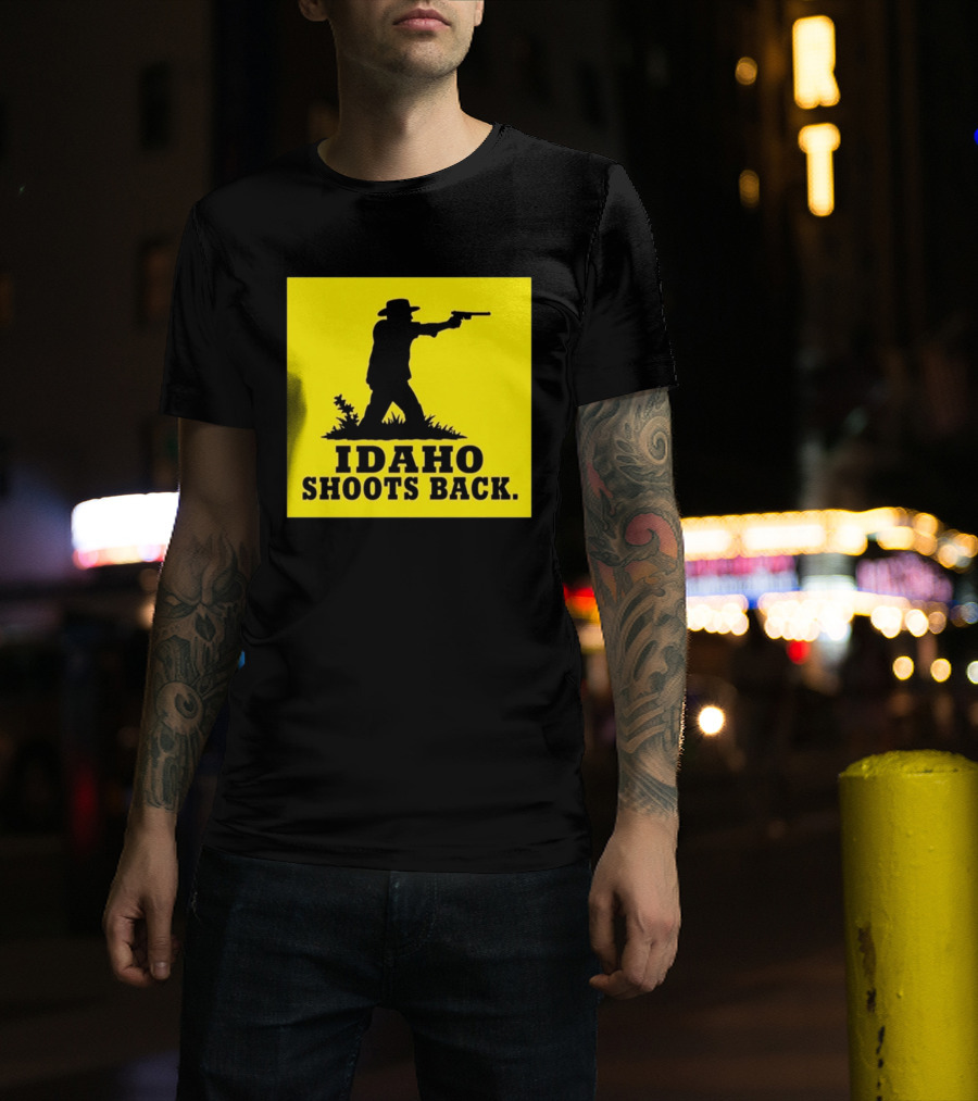 Idaho Shoots Back Cowboy Silhouette Retro Humor T-Shirt
