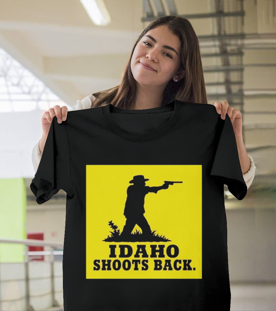 Idaho Shoots Back Cowboy Silhouette Retro Humor T-Shirt