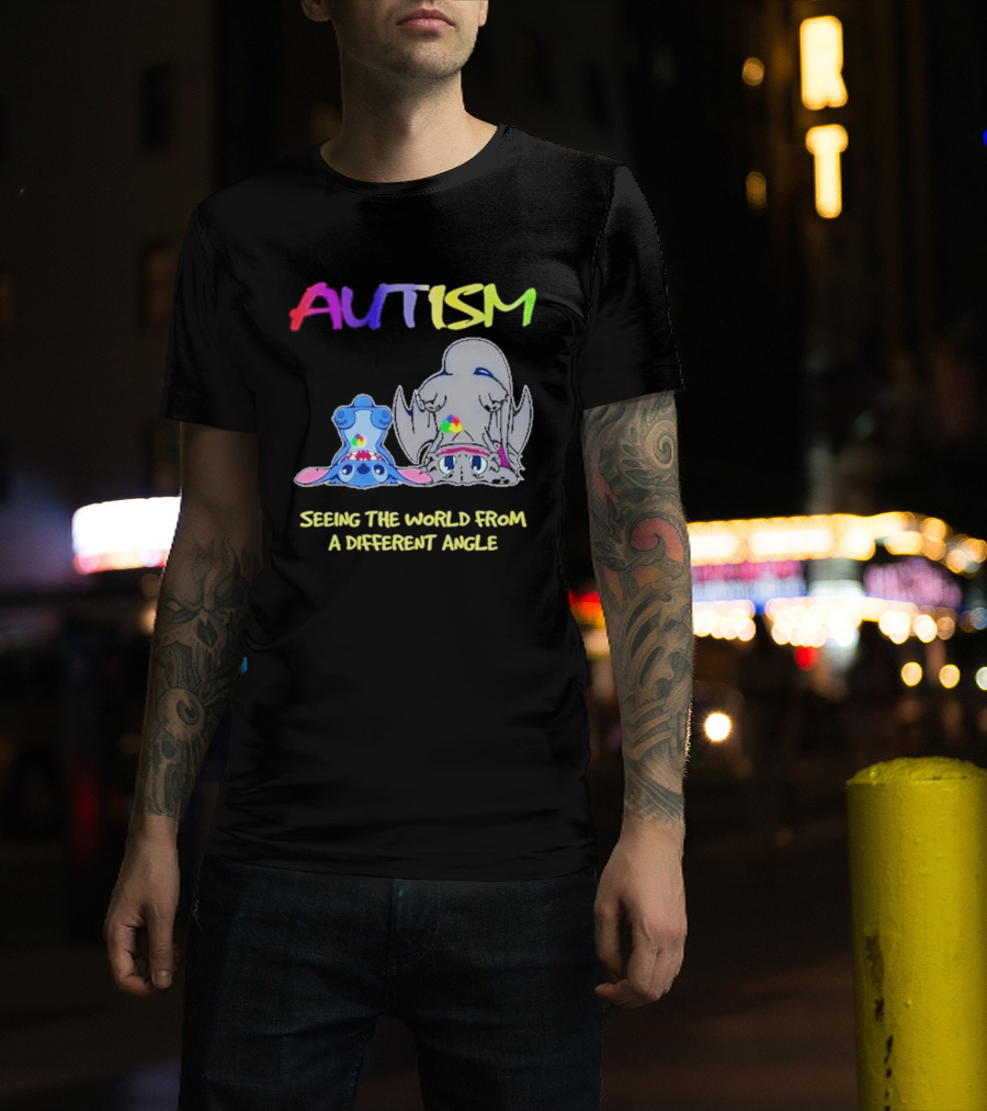 Autism Seeing The World From A Different Angle Toothless Stitch T-Shirt