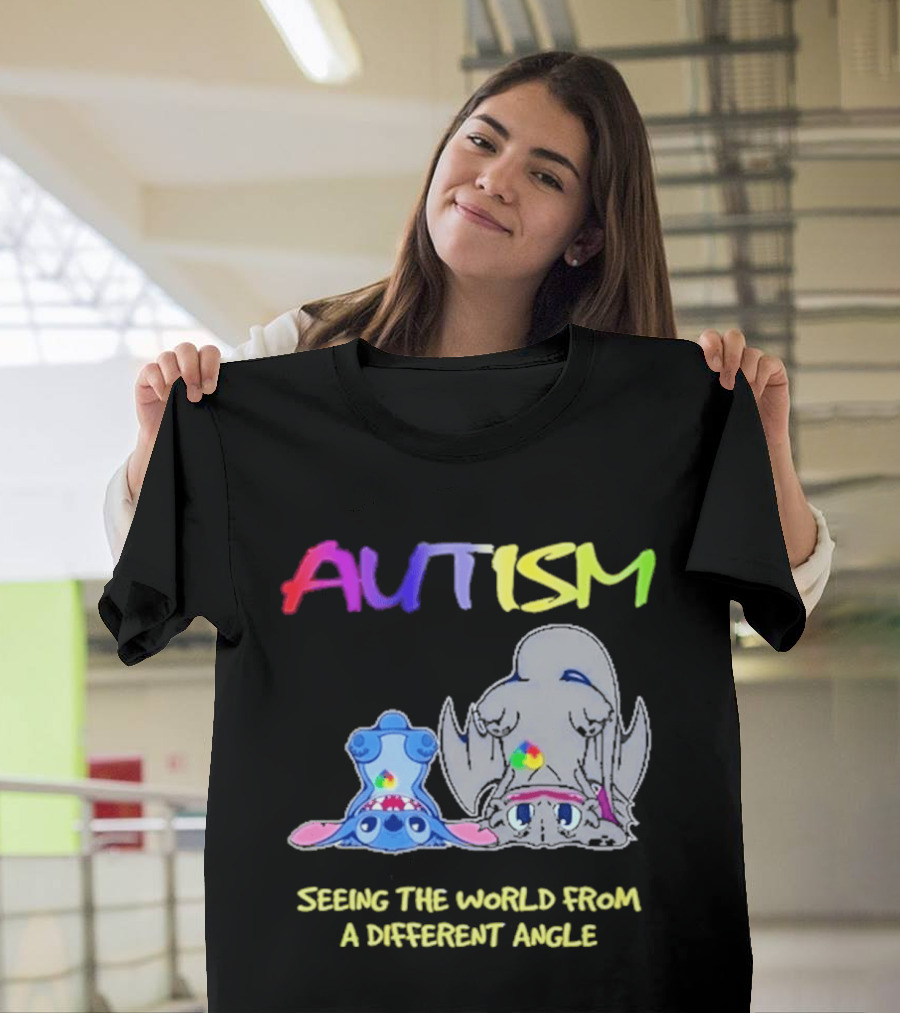 Autism Seeing The World From A Different Angle Toothless Stitch T-Shirt