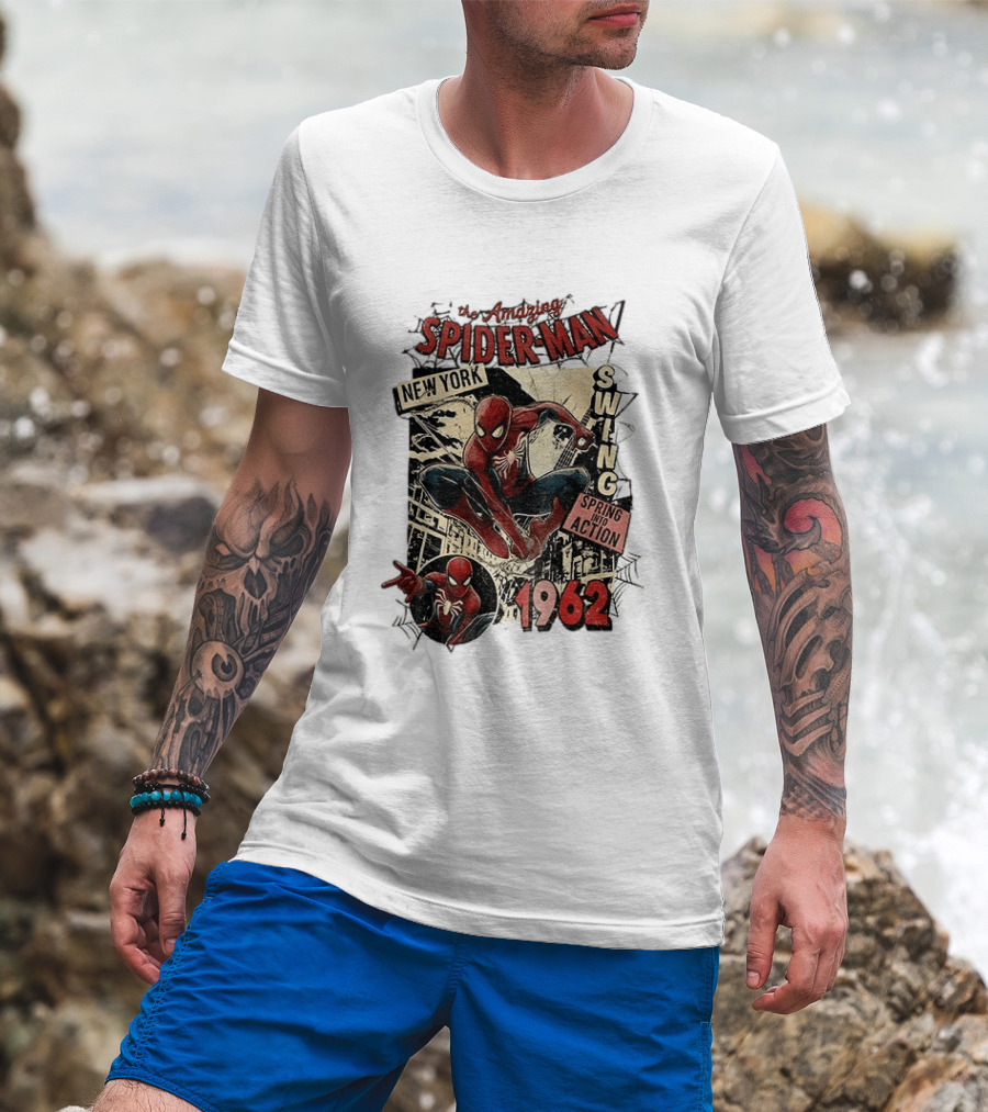 Amazing Spider Man New York Swing Spring Into Action 1962 T-Shirt