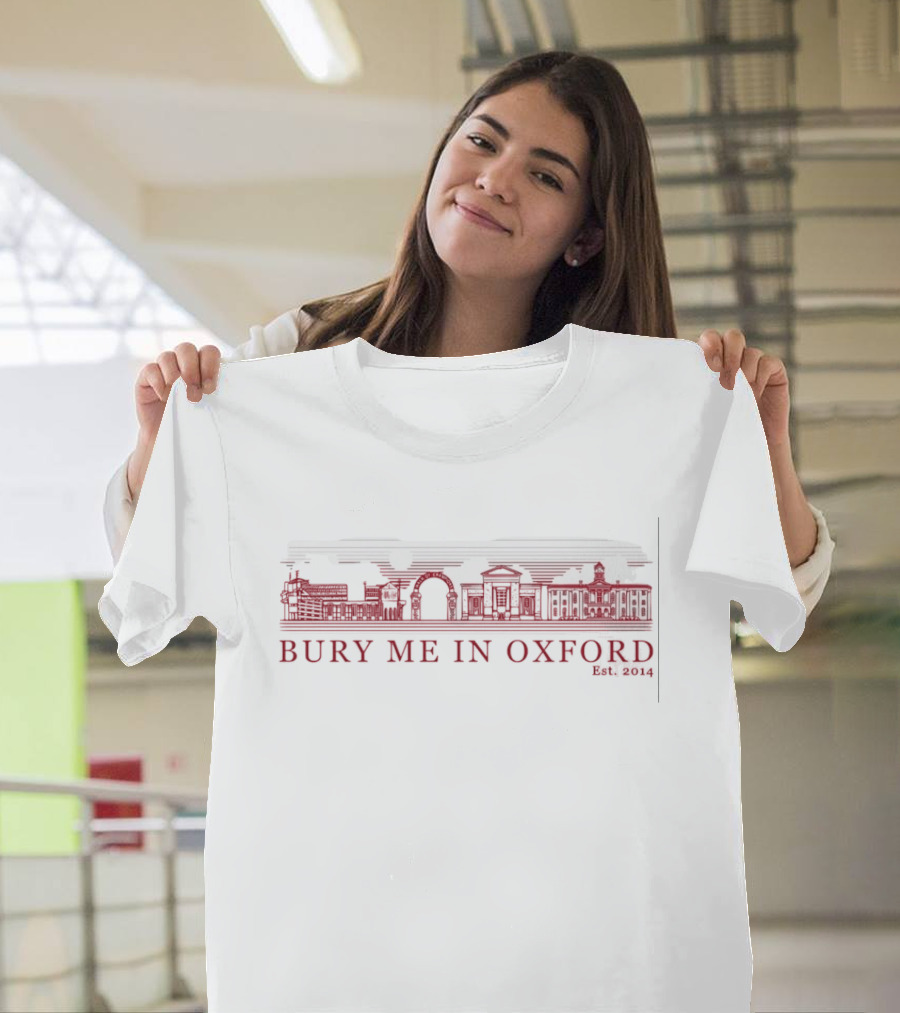 Bury Me In Oxford Est 2014 City Skyline Iconic Landmarks T-Shirt