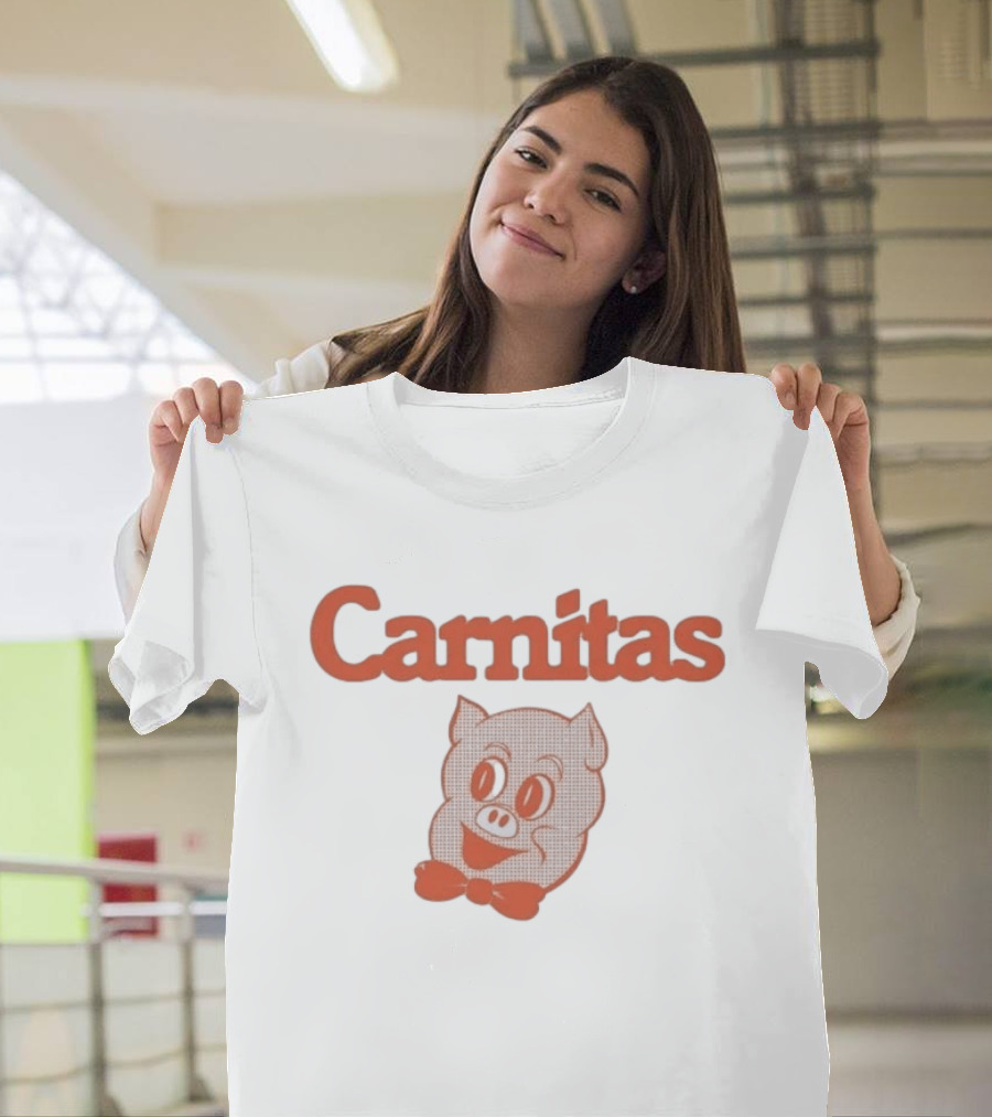 Carnitas Smiling Pig Face Nostalgic Pork T-Shirt