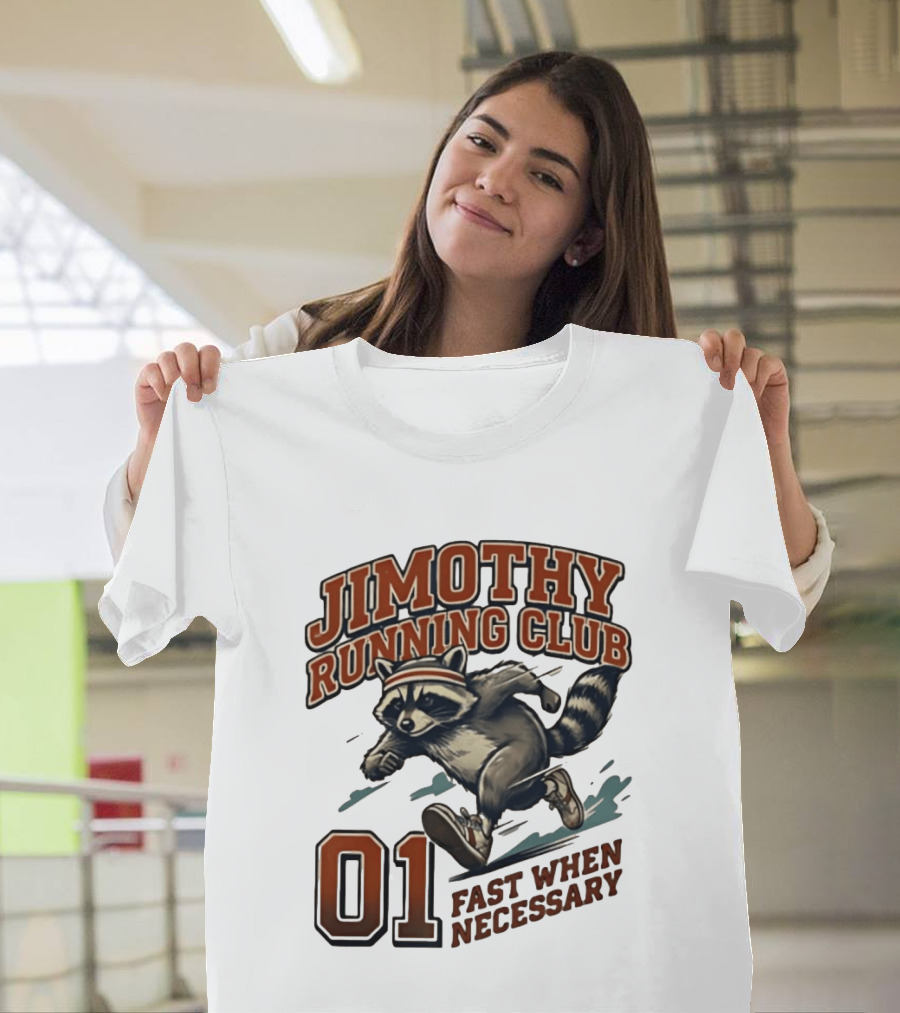 Jimothy Running Club 01 Fast When Necessary Raccoon T-Shirt