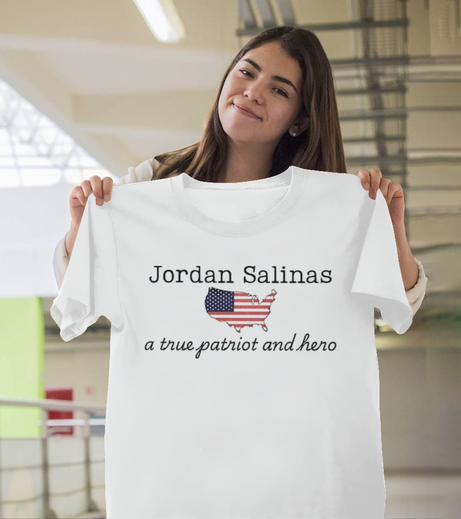Jordan Salinas USA Flag Map A True Patriot And Hero T-Shirt