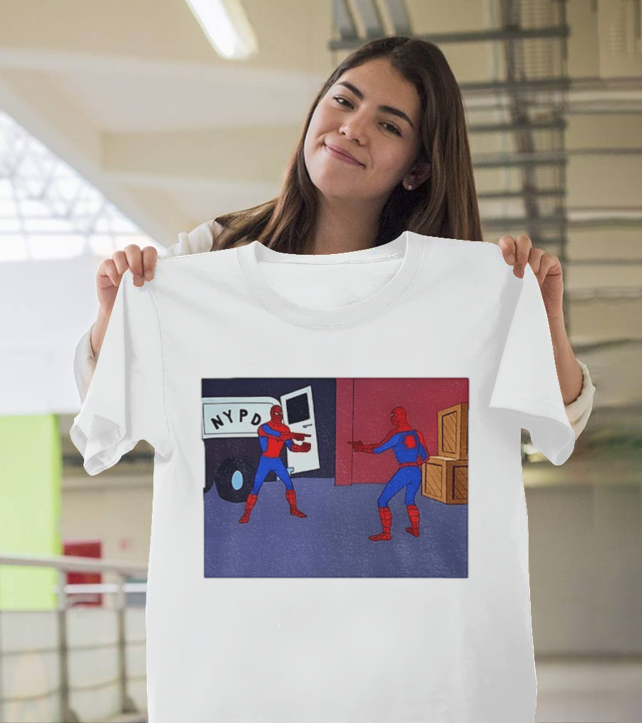 NYPD Spider Man Pointing Meme Twins Scene T-Shirt