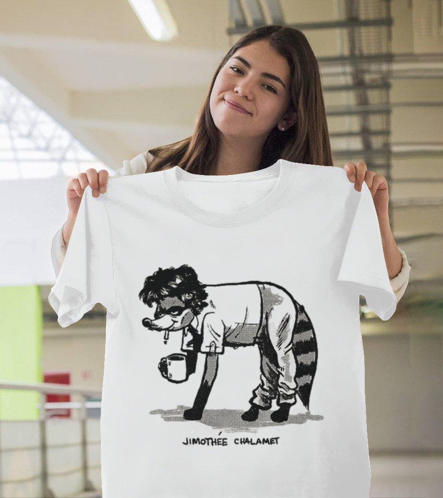 Timothée Chalamet Jimothy Raccoon 2026 Crossover Meme T-Shirt