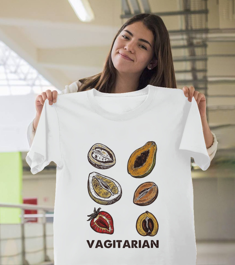 Vagitarian Fruit Humor Strawberry Avocado Papaya Illustrations T-Shirt