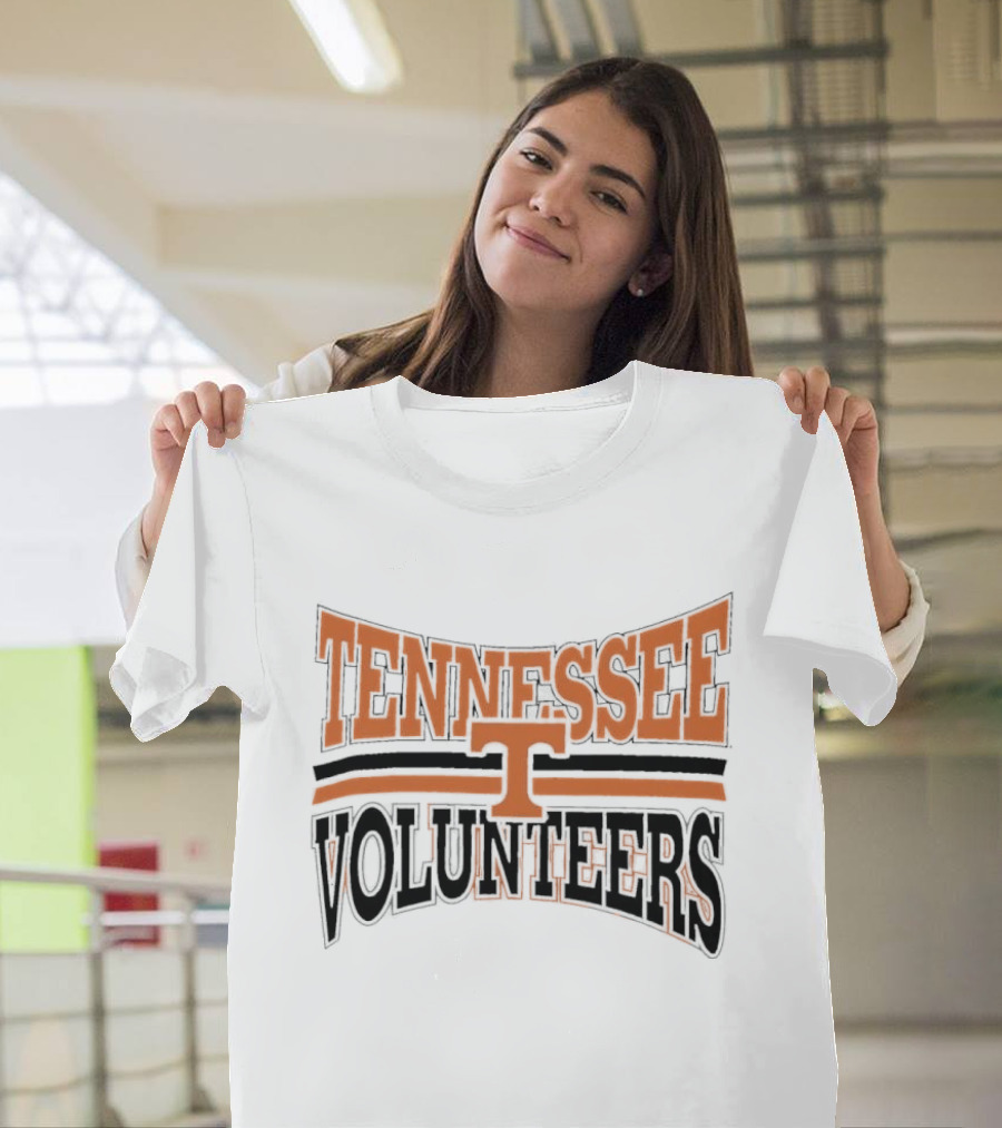 Tennessee Volunteers NCAA Orange Black Arched Block Lettering T-Shirt