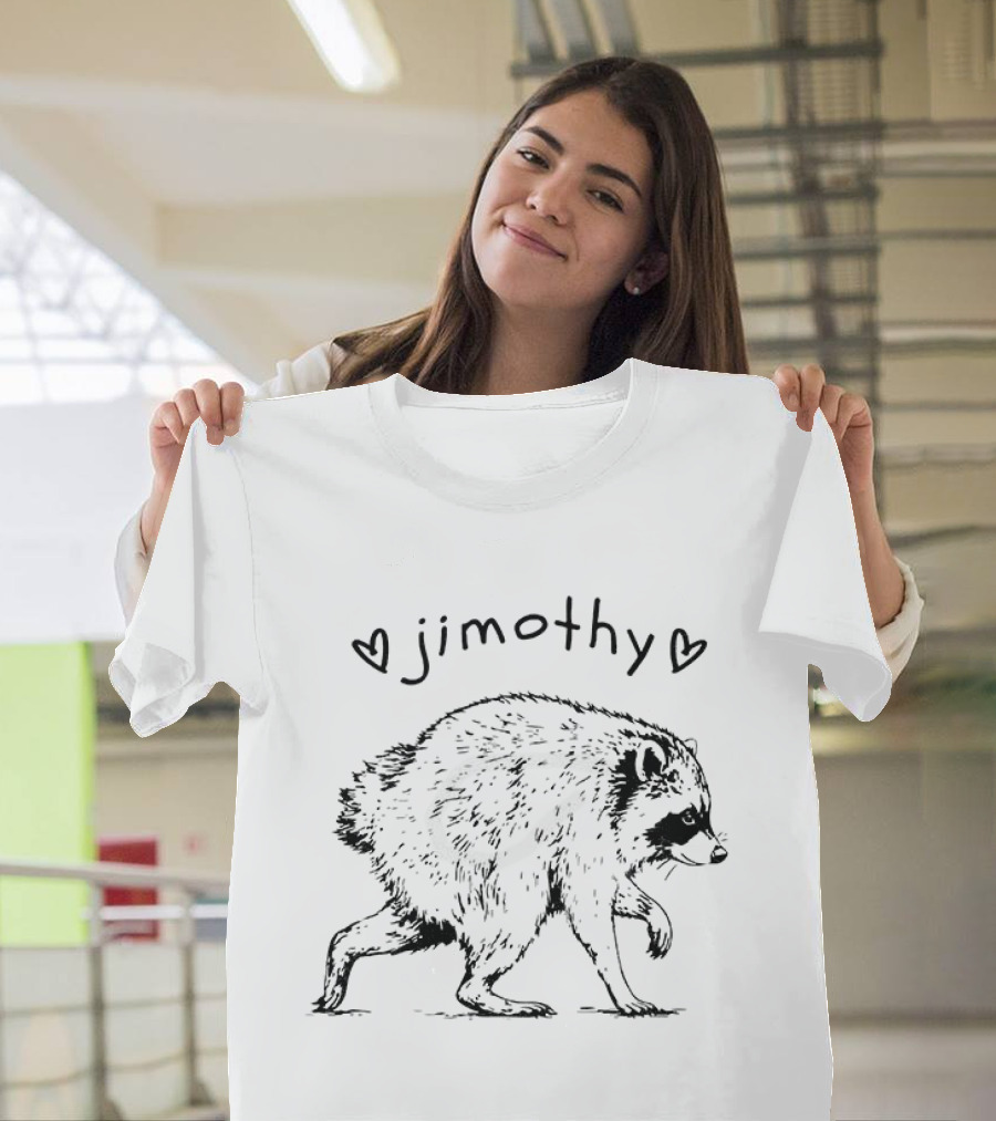 Jimothy Trash Panda Raccoon Animal Lover Hearts T-Shirt