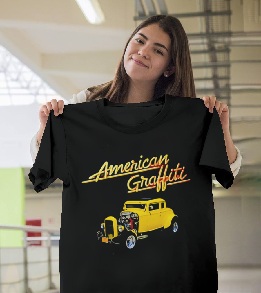 American Graffiti Yellow Deuce Coupe Hot Rod Car T-Shirt