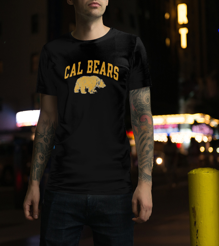 Cal Bears NCAA Distressed Grizzly Bear Profile T-Shirt