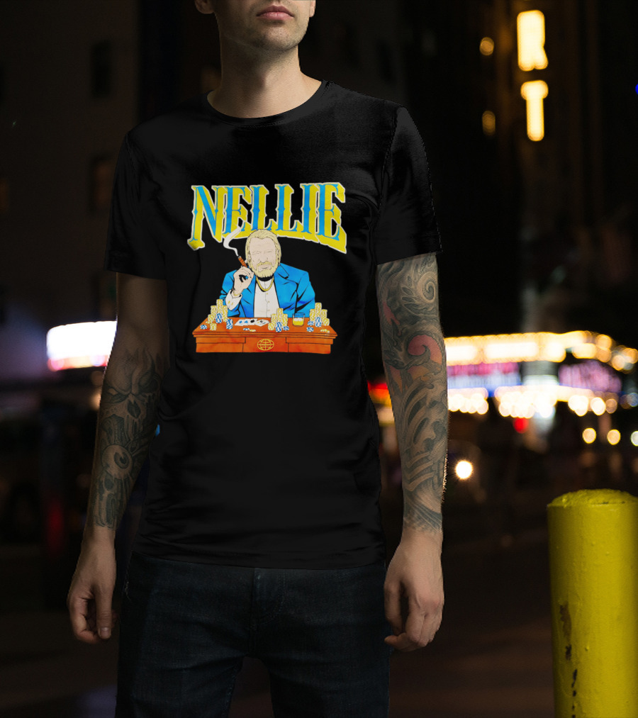 Nellie Warriorsworld Don Nelson Poker Scene Cigar Golden State Coach T-Shirt