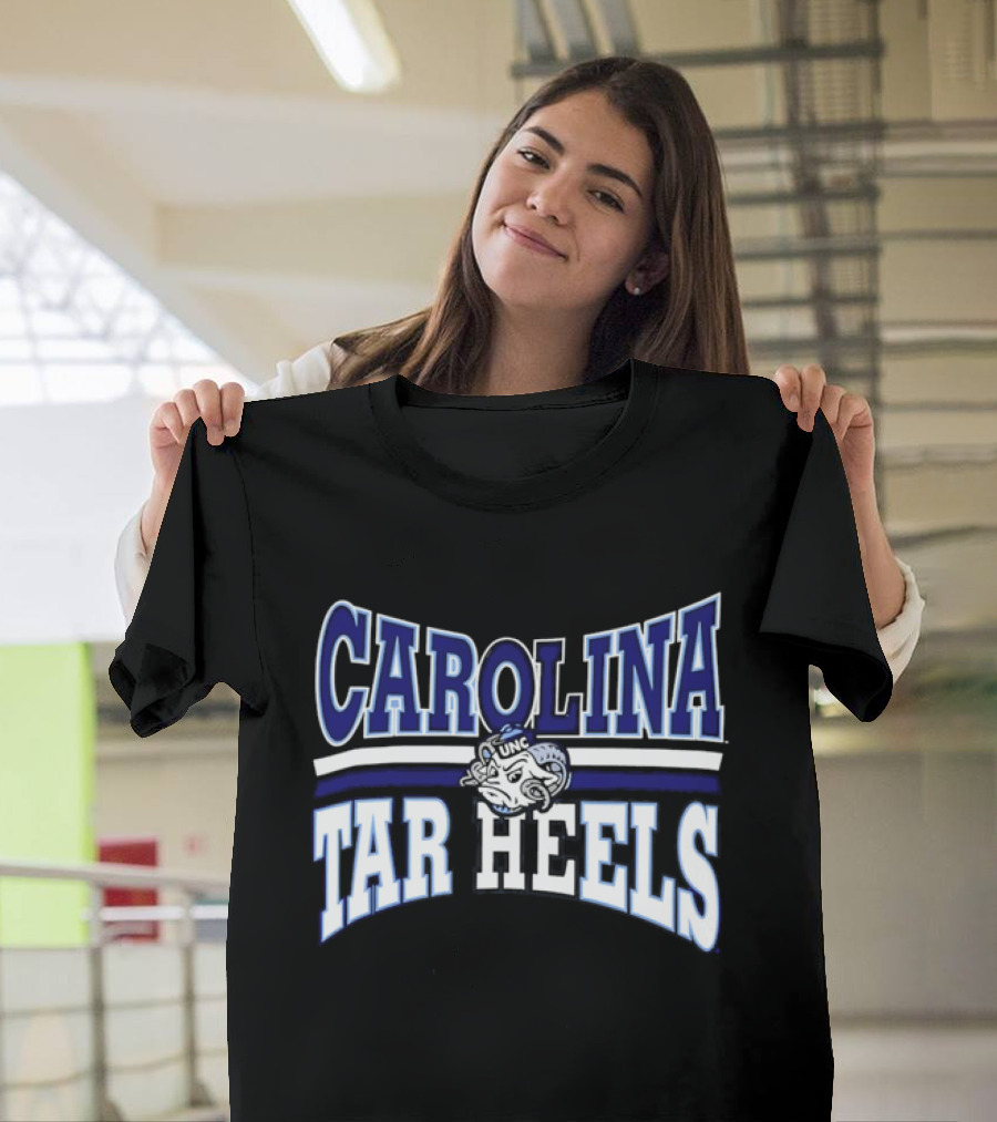 Carolina Tar Heels Cartoon Ram Head NCAA Unc T-Shirt
