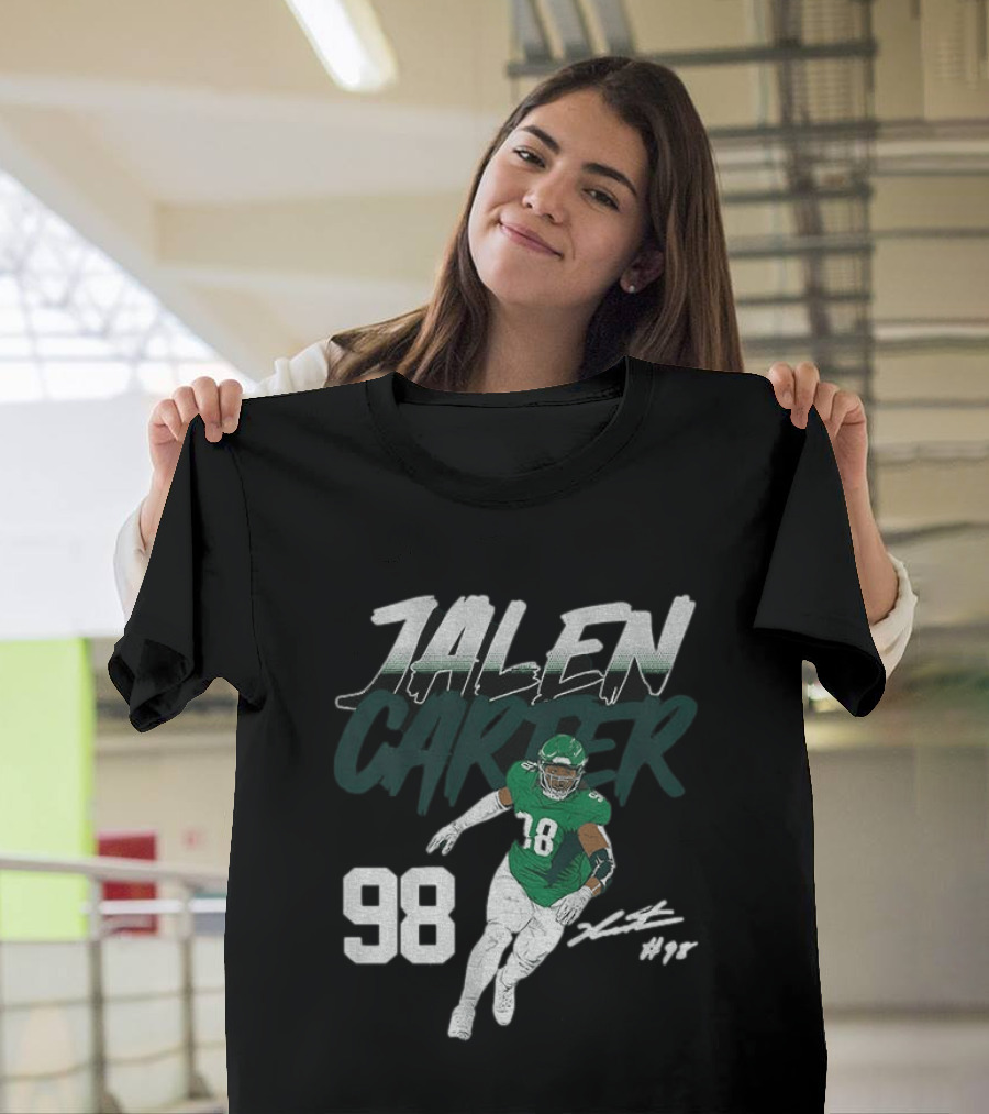 Jalen Carter Philadelphia Eagles 98 Football Player Signature T-Shirt