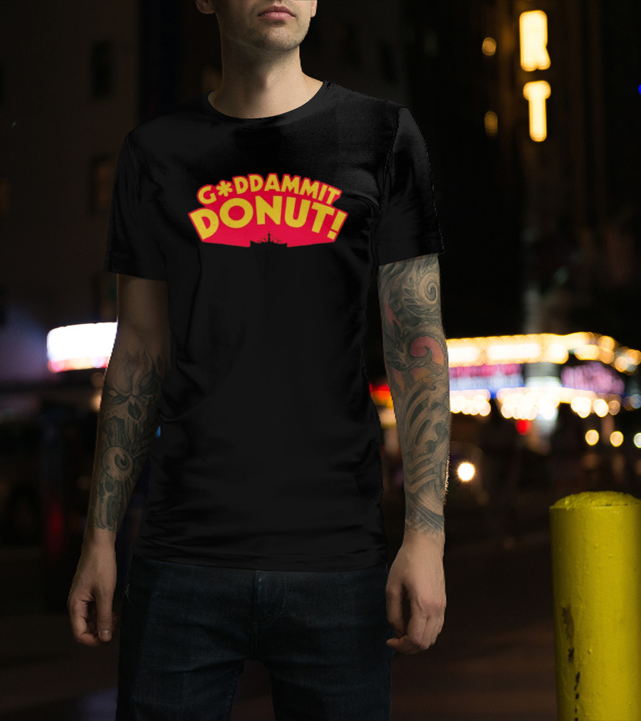 Gddammit Donut Goddammit Crown Starburst Red Yellow T-Shirt