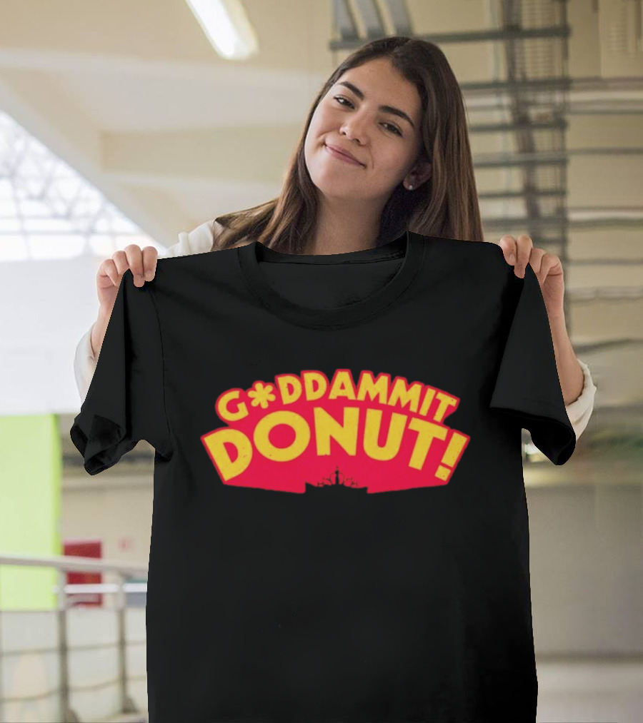 Gddammit Donut Goddammit Crown Starburst Red Yellow T-Shirt