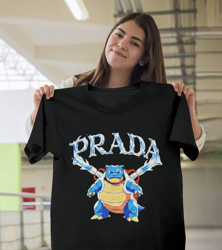 Prada Blastoise Pokemon Mashup Water Cannon T-Shirt