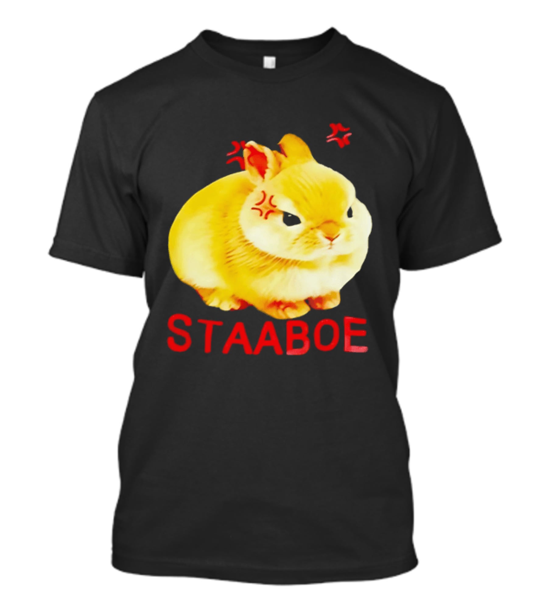 Staaboe Angry Fluffy Yellow Rabbit Red Marks T-Shirt