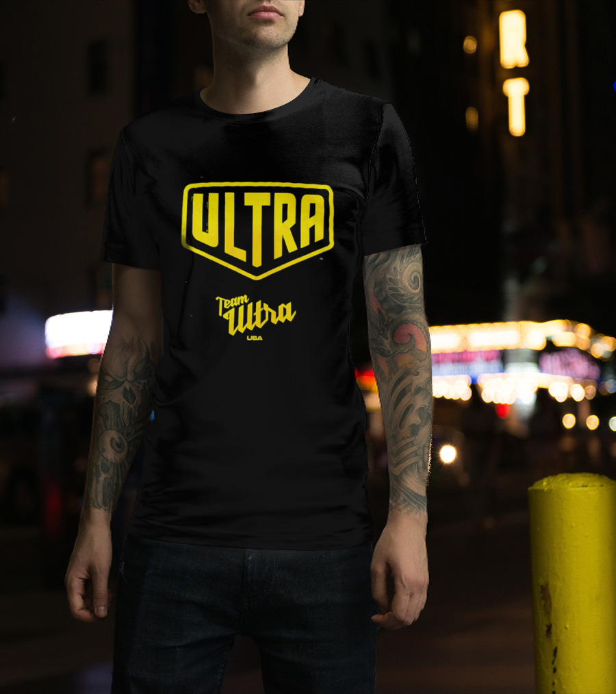 Team Ultra USA Yellow Black Shield Crest Ultra USA T-Shirt