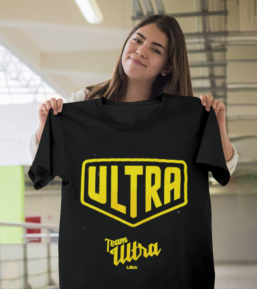 Team Ultra USA Yellow Black Shield Crest Ultra USA T-Shirt
