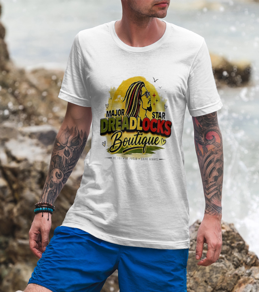 Major Star Dreadlocks Boutique Be You Shine Always Rastafarian Man Profile T-Shirt