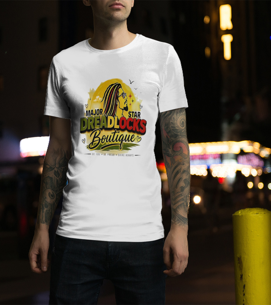 Major Star Dreadlocks Boutique Be You Shine Always Rastafarian Man Profile T-Shirt