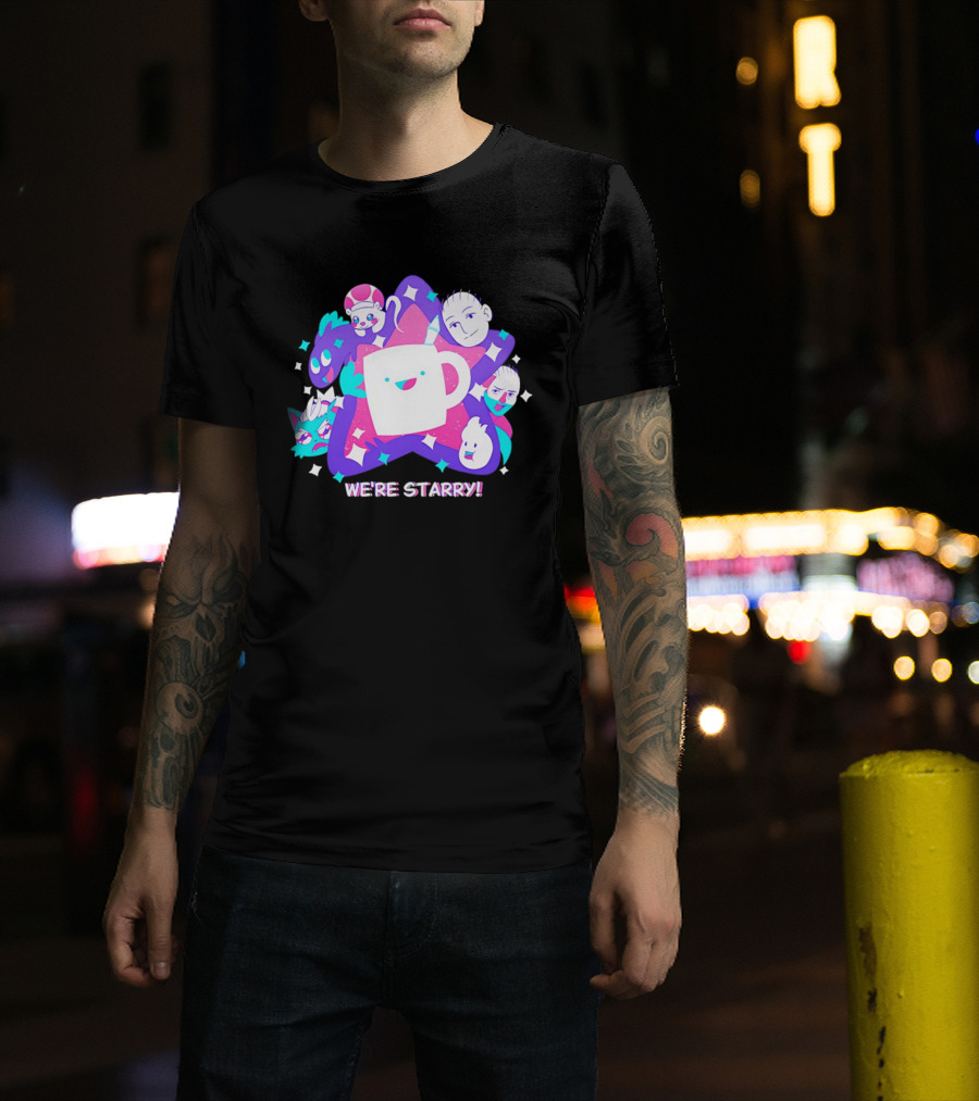 We're Starry Colorful Cartoon Characters And Happy T-Shirt