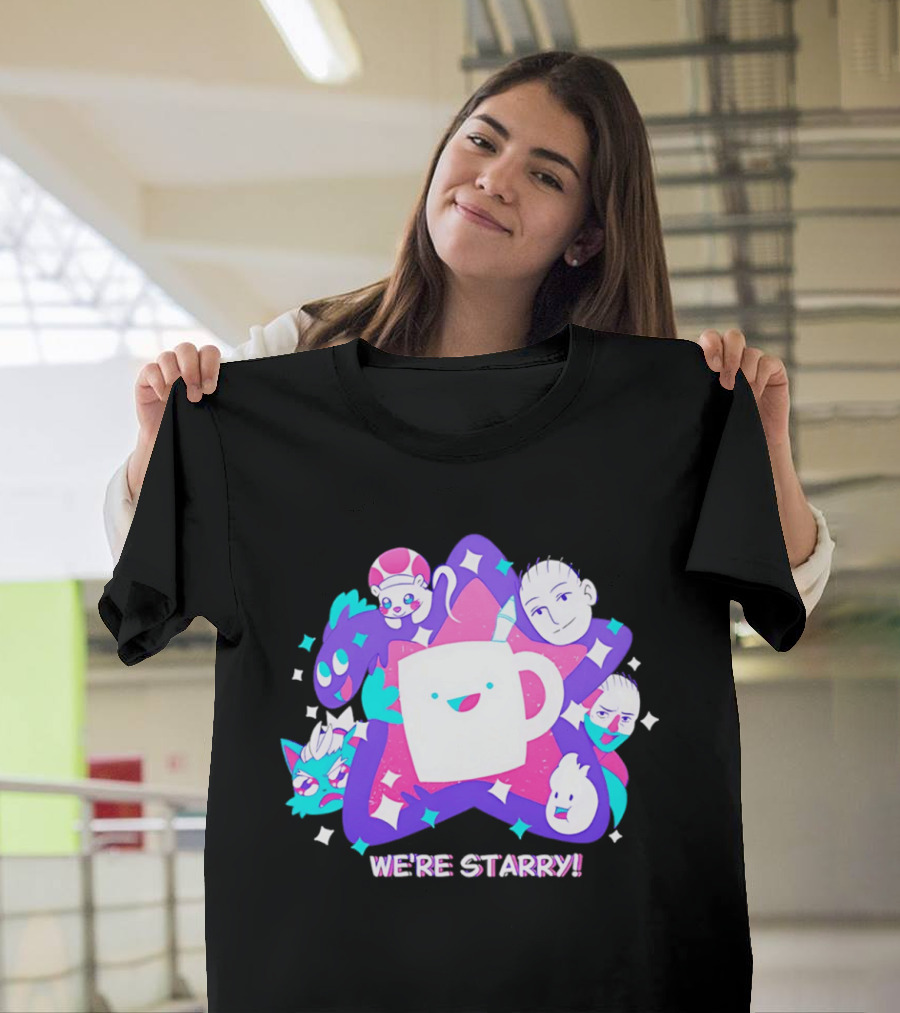 We're Starry Colorful Cartoon Characters And Happy T-Shirt