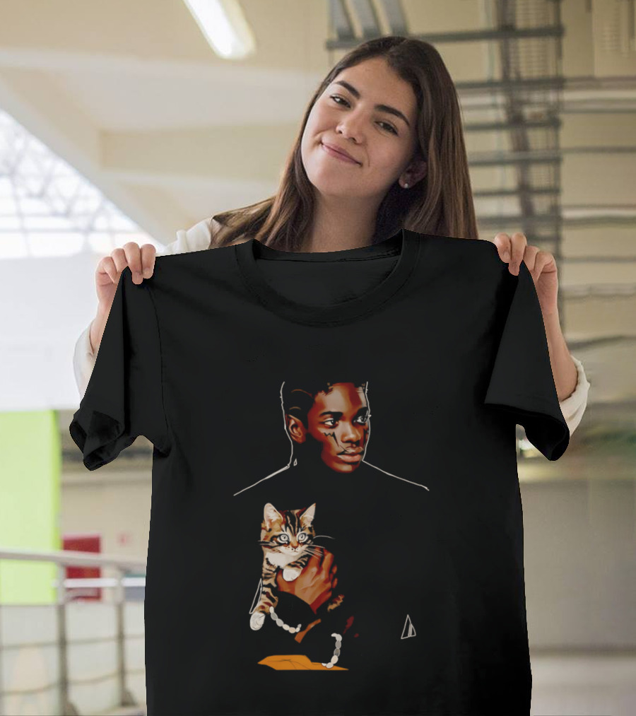 Young Man Holding A Tabby Cat Painting T-Shirt