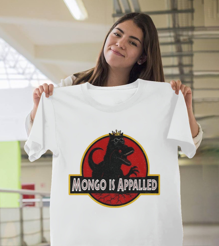 Mongo Is Appalled Dinosaur Crown Sunglasses Red Circle T-Shirt