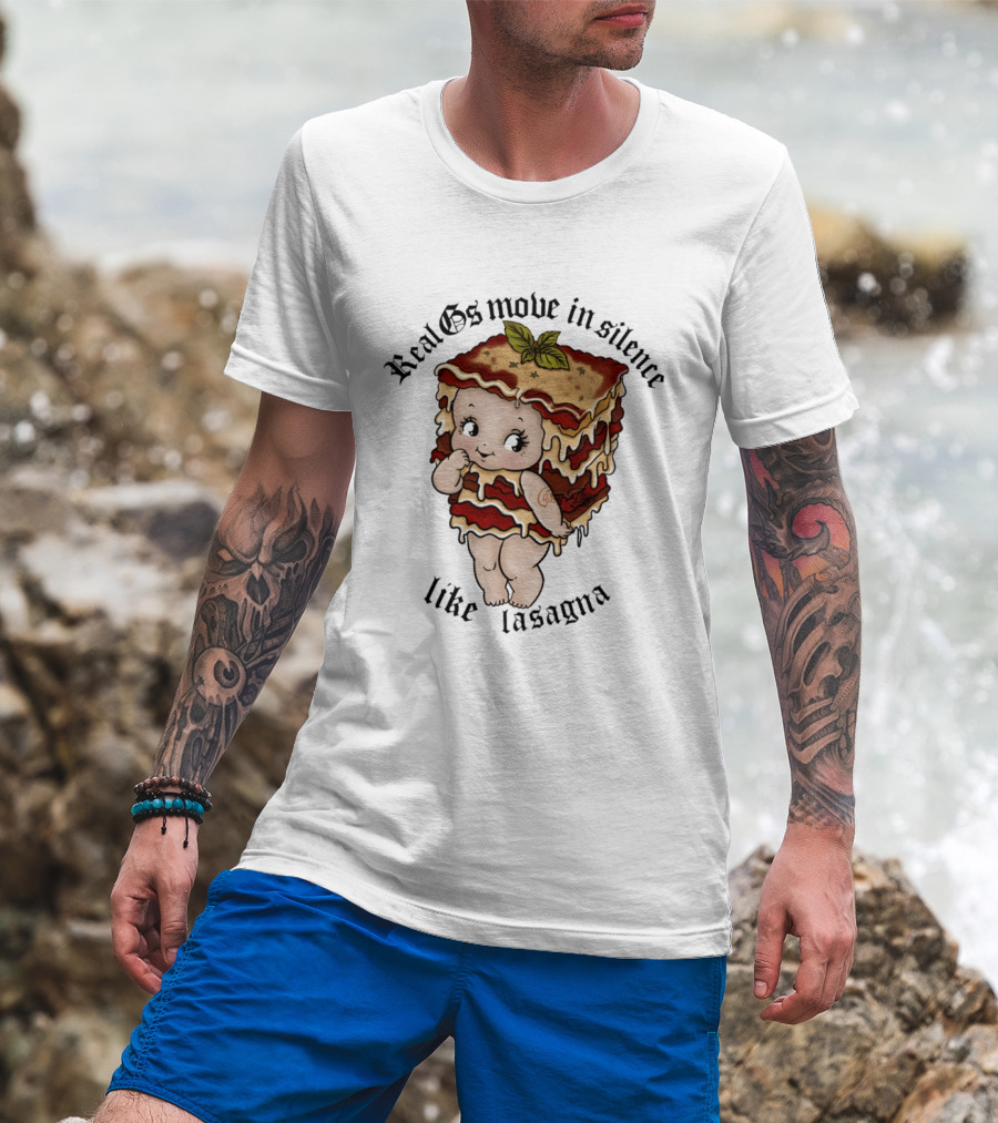Real Gs Move In Silence Like Lasagna Baby Food Cute Pasta T-Shirt