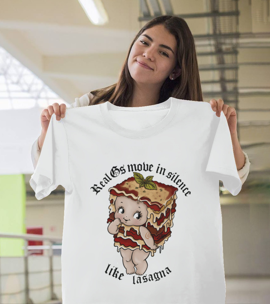 Real Gs Move In Silence Like Lasagna Baby Food Cute Pasta T-Shirt