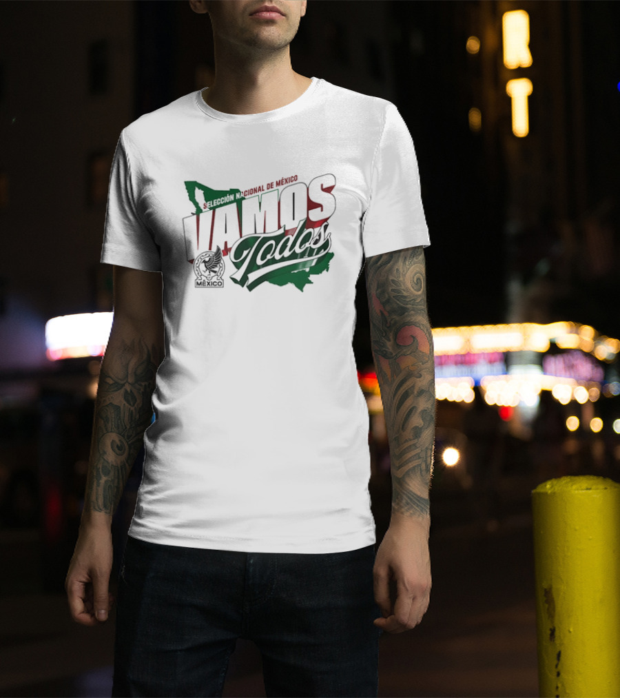 Selección Nacional De México Vamos Todos Map Crest T-Shirt