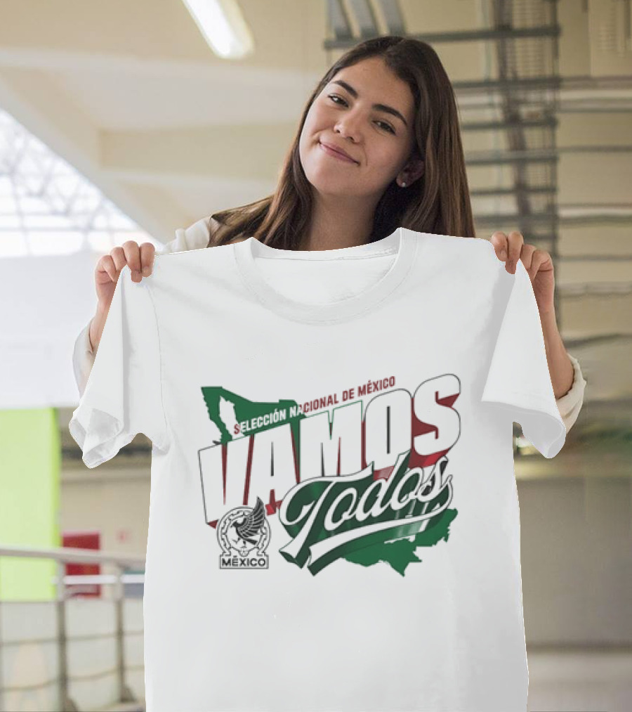 Selección Nacional De México Vamos Todos Map Crest T-Shirt