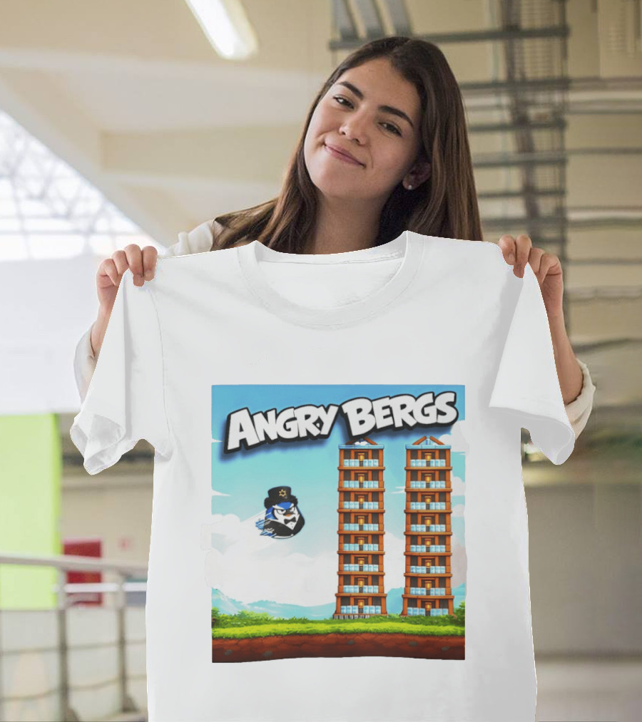 Angry Bergs Funny Parody Building Smash блоки Stack Game T-Shirt