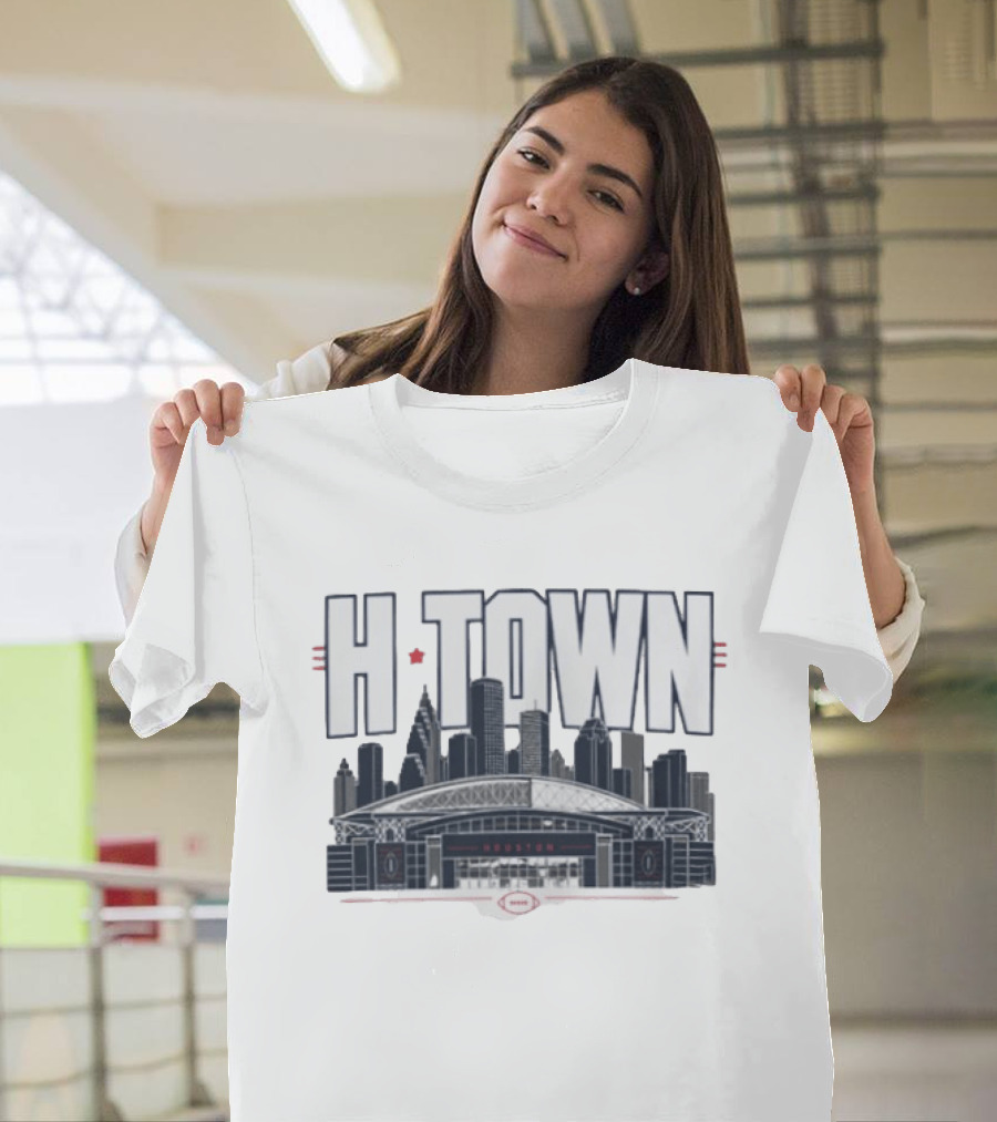 H Town Houston Texas Skyline Football Stadium T-Shirt
