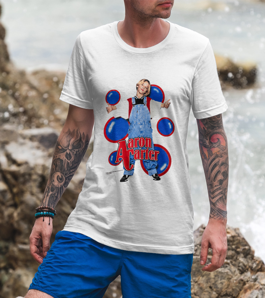 Aaron Carter Overalls Blue Red Circles Fashion T-Shirt