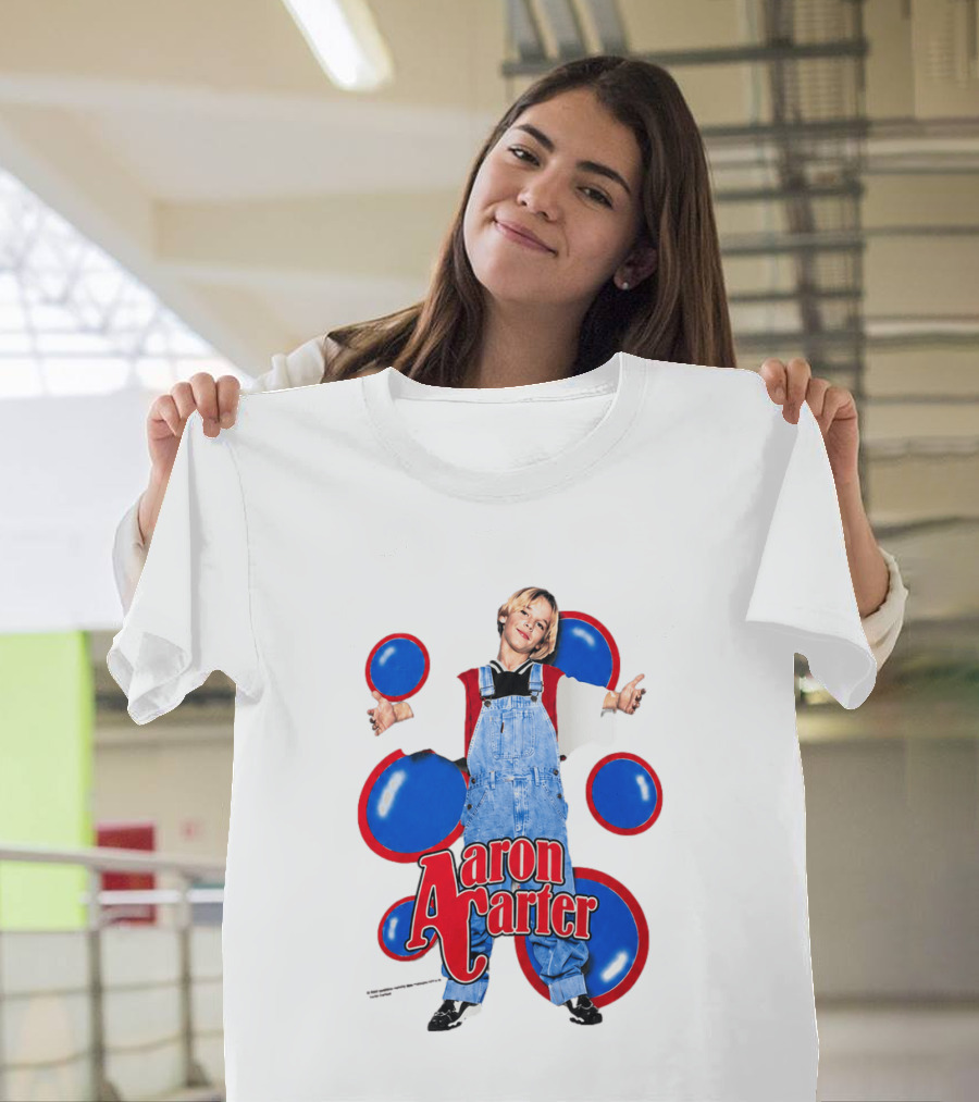 Aaron Carter Overalls Blue Red Circles Fashion T-Shirt
