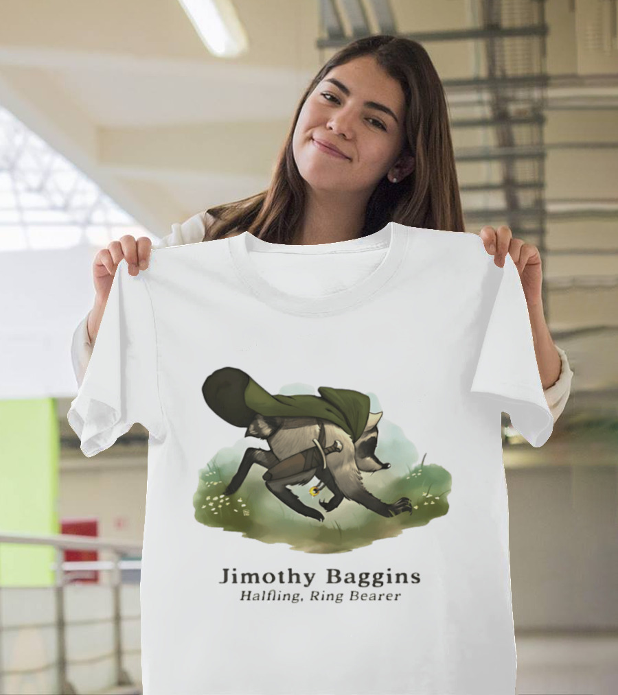 Jimothy Baggins Halfling Ring Bearer Raccoon Adventure T-Shirt