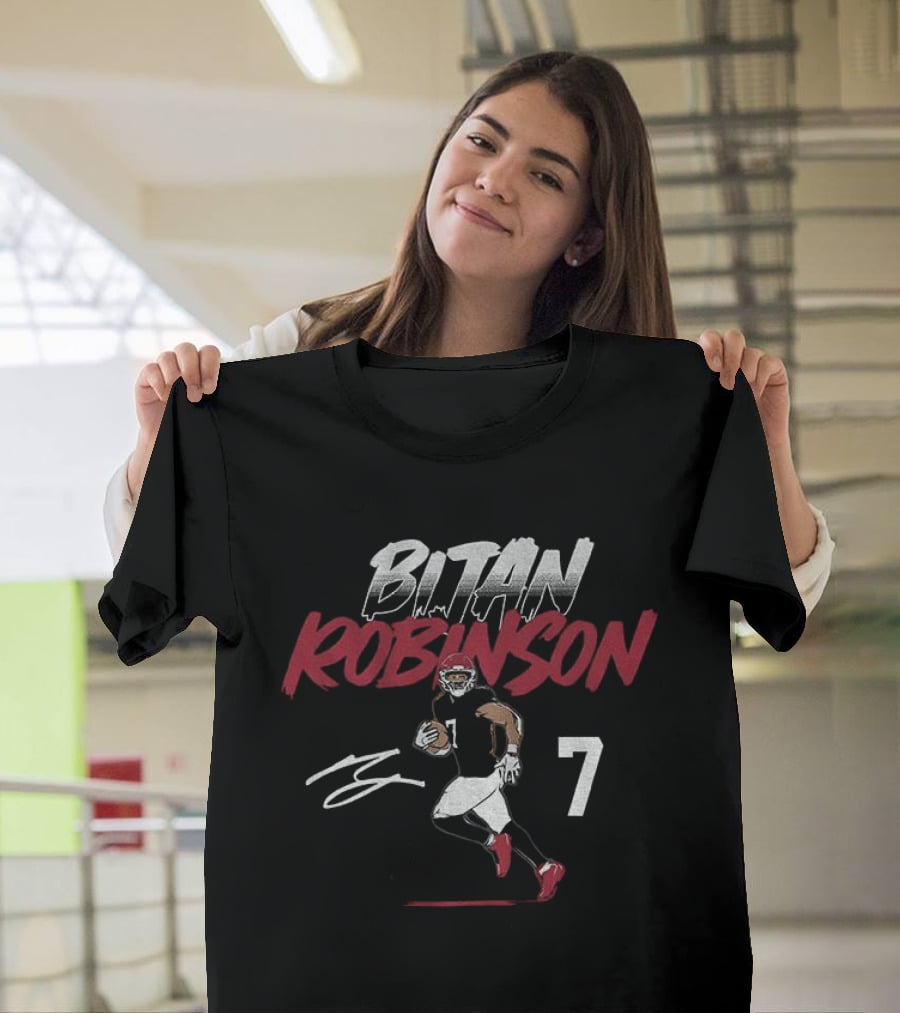 Bijan Robinson Atlanta Football Number 7 Signature T-Shirt
