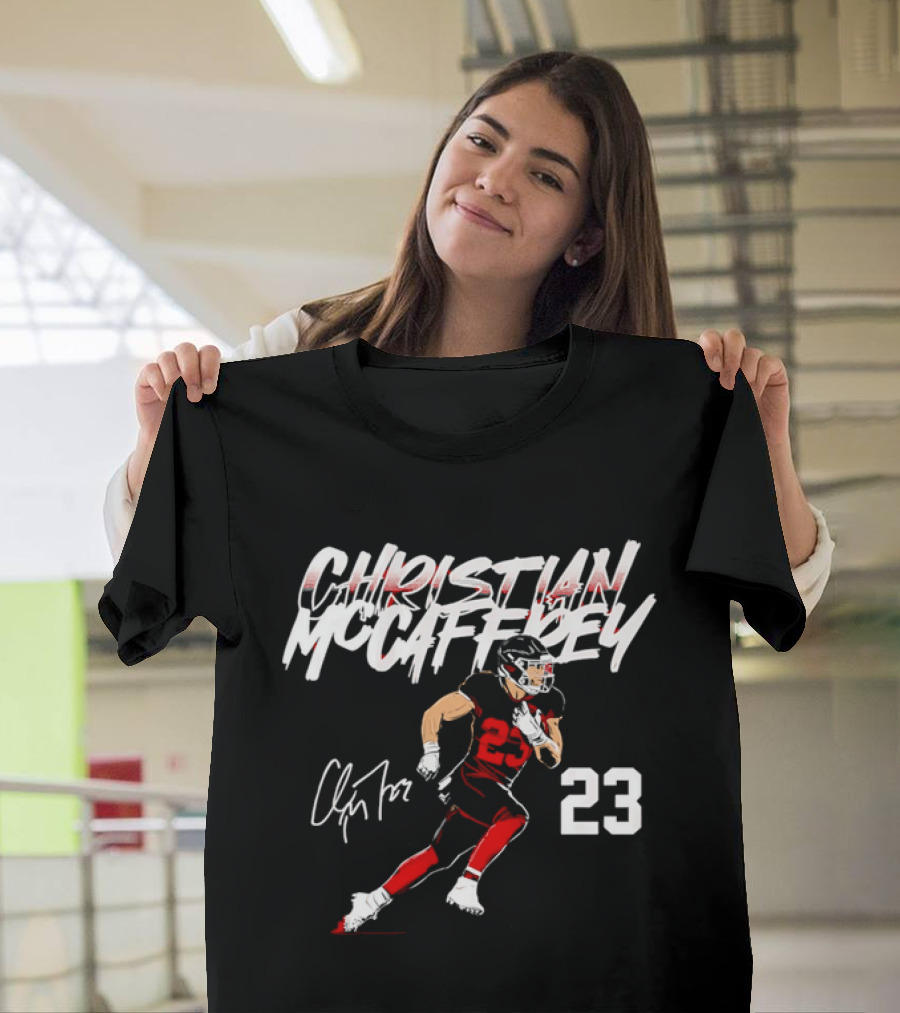 Christian Mccaffrey Signature 23 Football Running Back T-Shirt
