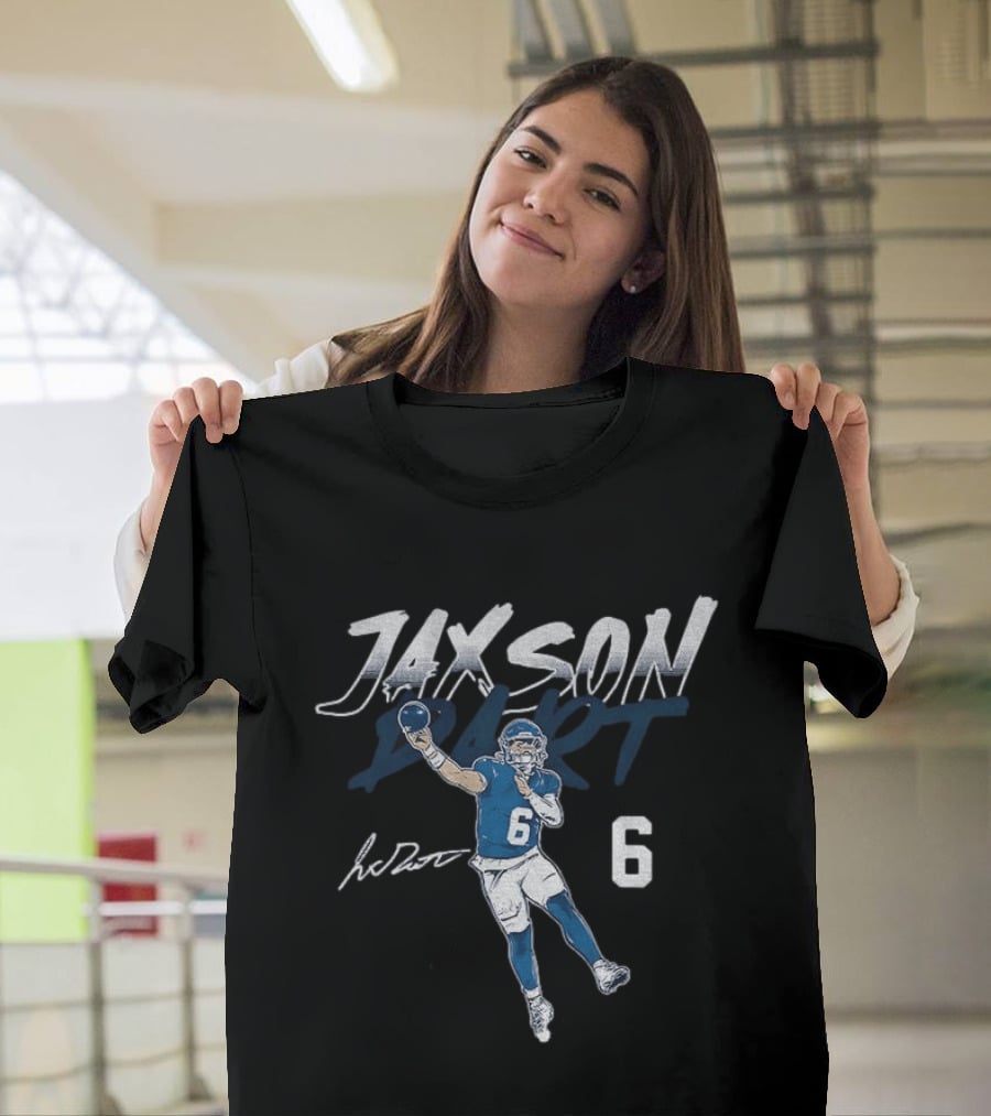 Jaxson Dart New York Giants Quarterback Number 6 Football Player T-Shirt