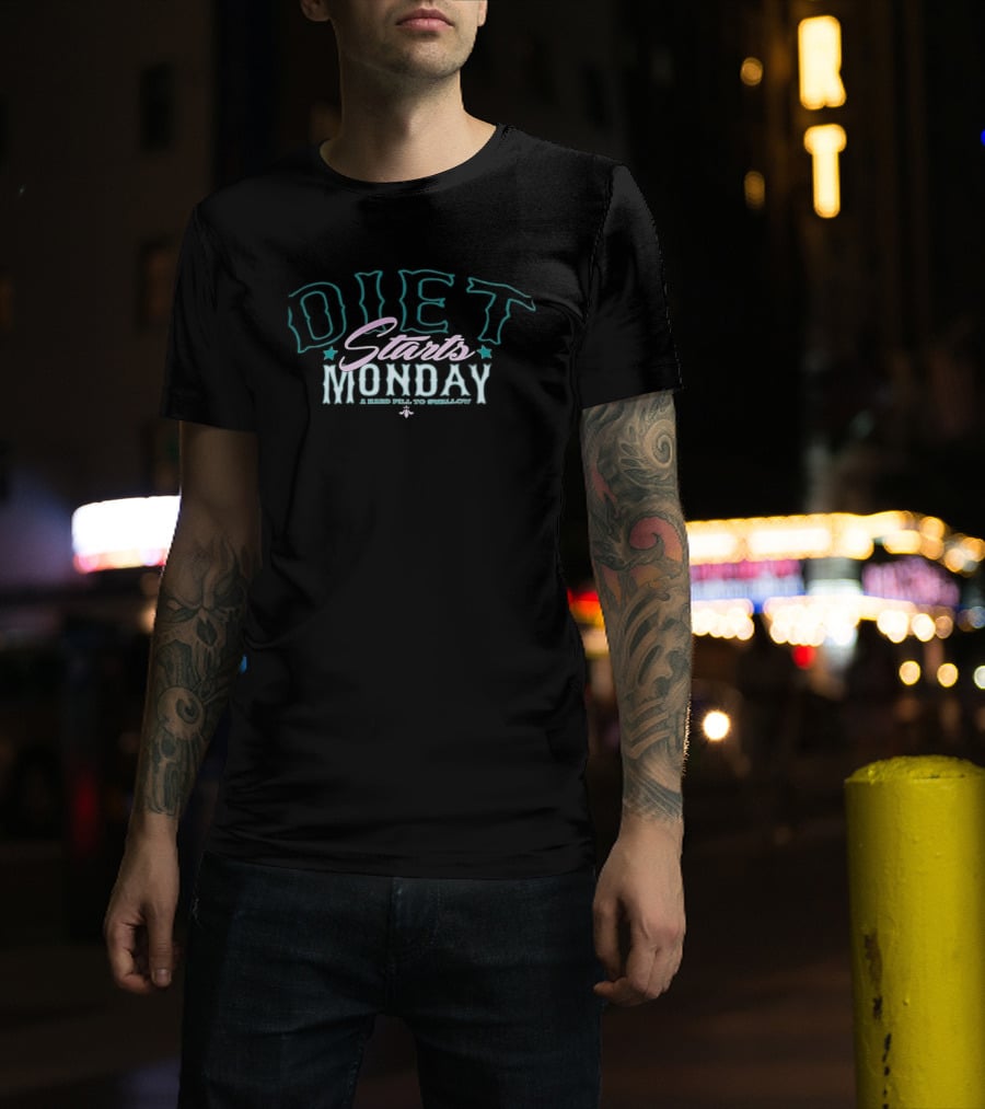 Diet Starts Monday Jumbo Colorful T-Shirt