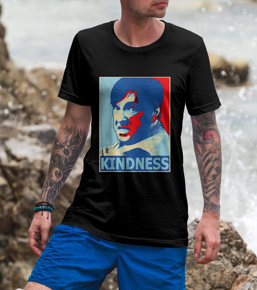 Kindness Mustachioed Man Halftone T-Shirt