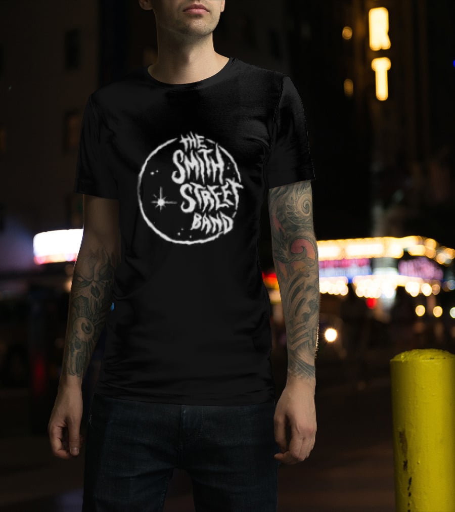 The Smith Street Band Black Moon Design White Circular T-Shirt